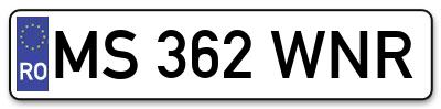 Placuta inmatriculare numar auto  MS-362-WNR, MS 362 WNR, MS362WNR