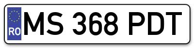 Placuta inmatriculare numar auto  MS-368-PDT, MS 368 PDT, MS368PDT