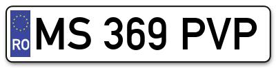 Placuta inmatriculare numar auto  MS-369-PVP, MS 369 PVP, MS369PVP