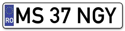 Placuta inmatriculare numar auto  MS-37-NGY, MS 37 NGY, MS37NGY