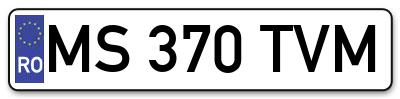 Placuta inmatriculare numar auto  MS-370-TVM, MS 370 TVM, MS370TVM