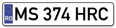 Placuta inmatriculare numar auto  MS-374-HRC, MS 374 HRC, MS374HRC