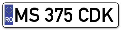 Placuta inmatriculare numar auto  MS-375-CDK, MS 375 CDK, MS375CDK