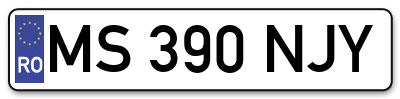 Placuta inmatriculare numar auto  MS-390-NJY, MS 390 NJY, MS390NJY