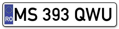 Placuta inmatriculare numar auto  MS-393-QWU, MS 393 QWU, MS393QWU