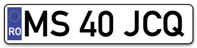 Placuta inmatriculare numar auto  MS-40-JCQ, MS 40 JCQ, MS40JCQ