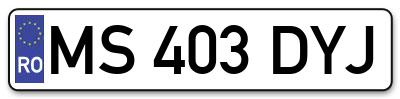 Placuta inmatriculare numar auto  MS-403-DYJ, MS 403 DYJ, MS403DYJ