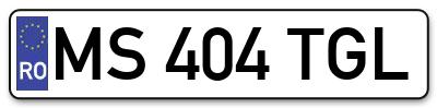 Placuta inmatriculare numar auto  MS-404-TGL, MS 404 TGL, MS404TGL