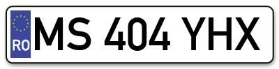 Placuta inmatriculare numar auto  MS-404-YHX, MS 404 YHX, MS404YHX