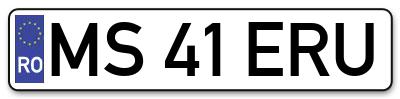 Placuta inmatriculare numar auto  MS-41-ERU, MS 41 ERU, MS41ERU