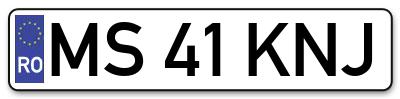 Placuta inmatriculare numar auto  MS-41-KNJ, MS 41 KNJ, MS41KNJ