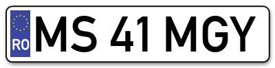 Placuta inmatriculare numar auto  MS-41-MGY, MS 41 MGY, MS41MGY