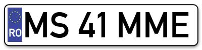 Placuta inmatriculare numar auto  MS-41-MME, MS 41 MME, MS41MME