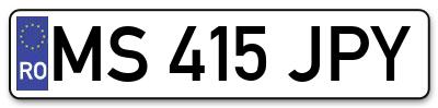 Placuta inmatriculare numar auto  MS-415-JPY, MS 415 JPY, MS415JPY