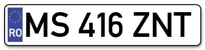 Placuta inmatriculare numar auto  MS-416-ZNT, MS 416 ZNT, MS416ZNT