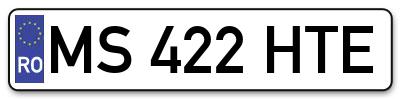 Placuta inmatriculare numar auto  MS-422-HTE, MS 422 HTE, MS422HTE