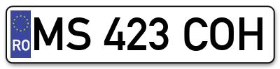 Placuta inmatriculare numar auto  MS-423-COH, MS 423 COH, MS423COH