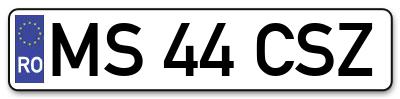 Placuta inmatriculare numar auto  MS-44-CSZ, MS 44 CSZ, MS44CSZ