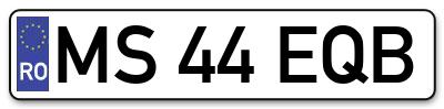 Placuta inmatriculare numar auto  MS-44-EQB, MS 44 EQB, MS44EQB