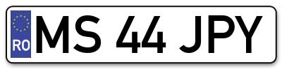 Placuta inmatriculare numar auto  MS-44-JPY, MS 44 JPY, MS44JPY