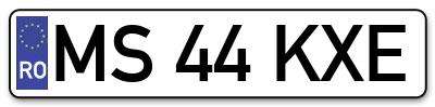Placuta inmatriculare numar auto  MS-44-KXE, MS 44 KXE, MS44KXE
