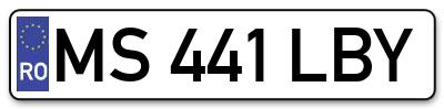 Placuta inmatriculare numar auto  MS-441-LBY, MS 441 LBY, MS441LBY