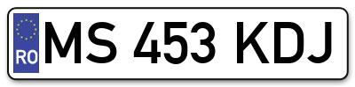 Placuta inmatriculare numar auto  MS-453-KDJ, MS 453 KDJ, MS453KDJ