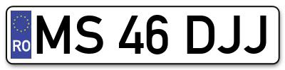 Placuta inmatriculare numar auto  MS-46-DJJ, MS 46 DJJ, MS46DJJ