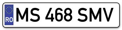 Placuta inmatriculare numar auto  MS-468-SMV, MS 468 SMV, MS468SMV
