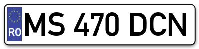 Placuta inmatriculare numar auto  MS-470-DCN, MS 470 DCN, MS470DCN