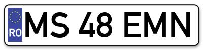 Placuta inmatriculare numar auto  MS-48-EMN, MS 48 EMN, MS48EMN