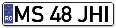 Placuta inmatriculare numar auto  MS-48-JHI, MS 48 JHI, MS48JHI