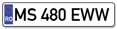 Placuta inmatriculare numar auto  MS-480-EWW, MS 480 EWW, MS480EWW