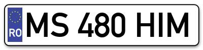Placuta inmatriculare numar auto  MS-480-HIM, MS 480 HIM, MS480HIM