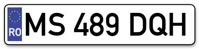 Placuta inmatriculare numar auto  MS-489-DQH, MS 489 DQH, MS489DQH