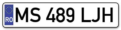 Placuta inmatriculare numar auto  MS-489-LJH, MS 489 LJH, MS489LJH