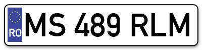 Placuta inmatriculare numar auto  MS-489-RLM, MS 489 RLM, MS489RLM