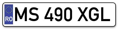 Placuta inmatriculare numar auto  MS-490-XGL, MS 490 XGL, MS490XGL