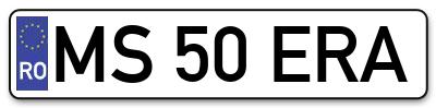 Placuta inmatriculare numar auto  MS-50-ERA, MS 50 ERA, MS50ERA