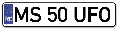 Placuta inmatriculare numar auto  MS-50-UFO, MS 50 UFO, MS50UFO