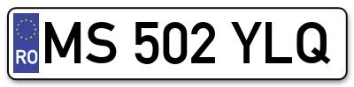 Placuta inmatriculare numar auto  MS-502-YLQ, MS 502 YLQ, MS502YLQ