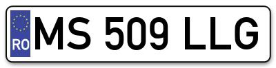 Placuta inmatriculare numar auto  MS-509-LLG, MS 509 LLG, MS509LLG