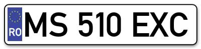 Placuta inmatriculare numar auto  MS-510-EXC, MS 510 EXC, MS510EXC
