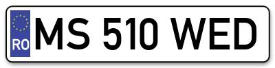 Placuta inmatriculare numar auto  MS-510-WED, MS 510 WED, MS510WED