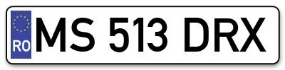 Placuta inmatriculare numar auto  MS-513-DRX, MS 513 DRX, MS513DRX