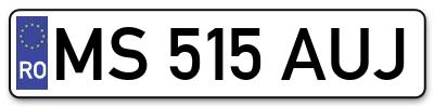 Placuta inmatriculare numar auto  MS-515-AUJ, MS 515 AUJ, MS515AUJ
