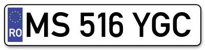 Placuta inmatriculare numar auto  MS-516-YGC, MS 516 YGC, MS516YGC