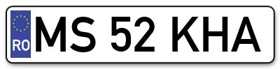 Placuta inmatriculare numar auto  MS-52-KHA, MS 52 KHA, MS52KHA