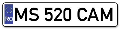 Placuta inmatriculare numar auto  MS-520-CAM, MS 520 CAM, MS520CAM