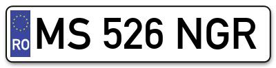 Placuta inmatriculare numar auto  MS-526-NGR, MS 526 NGR, MS526NGR